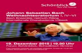 Johann Sebastian Bach Weihnachtsoratorium I, IV–VI · PDF fileJohann Sebastian Bach Weihnachtsoratorium BWV 248 · Kantaten I und IV bis VI Interpreten: Sophie Klussmann · Sopran