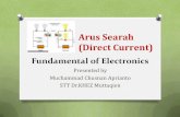 Arus Searah (Direct Current) · PDF filePendahuluan O Arus listrik adalah jumlah total muatan yang melewati suatu medium per satuan waktu O Arus searah bersifat tetap (steady) dalam
