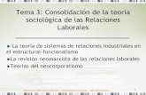 Tema 3: Consolidación de la teoría sociológica de las ...rua.ua.es/dspace/bitstream/10045/19019/1/Tema_3.pdf · La revisión neomarxista de las relaciones laborales Teorías del