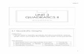 Unit 3 Notes -   · PDF file9/30/17 1 UNIT 3 QUADRATICS II M2 12.1-8, M2 12.10, M1 4.4 3.1 Quadratic Graphs Objective I will be able to identify quadratic functions and their