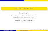 TE 226 - Sistem Linier · PDF file1 persamaan diferensial linier (linear di erential equation) 2 fungsi respons impuls ... Carilah solusi homogen untuk persamaan diferensial y000 y00+