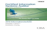Certified Information Systems Auditor -  · PDF file3 ANSI-akkreditiertes Programm ANGESTELLTENZERTIFIKATION Nr. 0694 ISO/IEC 17024 ERLANGUNG WELTWEITER ANERKENNUNG ALS CISA