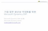 Microsoft Dynamics ERP - Tectura · PDF fileP 특장 / 사용자 편의성 s P 솔루션 구성도 Microsoft Dynamics ERP는 무엇인가? Works the Way Your Business Does Easily adapts