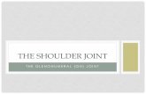 The shoulder joint - MCCCbehrensb/documents/GlenohumeralJoint.pdf · JOINT MOVEMENT OF THE GH JOINT…CONT •Arthrokinematics •The articular surface of the humeral head is greater
