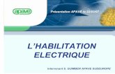 L’HABILITATION ELECTRIQUE - electroniciens-mp.cnrs.fr · PDF file2 Présentation APAVE le 12/10/2006 SOMMAIRE Risques électriques Habilitation électrique Points importants de la