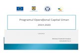Programul Operațional Capital Uman - fonduri- · PDF filePO Capital Uman susține creșterea economică incluzivă, prin investiții în: `Încurajarea ocupării și a mobilității