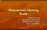 Manajemen Hutang Bank - Gunadarma Universitypeni.staff.gunadarma.ac.id/.../files/9339/Manajemen+Hutang+Bank.pdf · Manajemen Dana Bank 1. Segala aktivitas dalam rangka penghimpunan