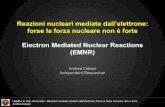 (EMNR) Electron Mediated Nuclear Reactions forse la forza ... · PDF fileLENR e le altre rinnovabili - Reazioni nucleari mediate dall'elettrone: forse la forza nucleare non è forte