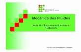 Mecânica dos Fluidos - Iní · PDF fileMecânica dos Fluidos Aula 10 –Escoamento Laminar e Turbulento Prof. MSc. Luiz Eduardo Miranda J. Rodrigues