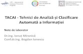 TACAI - Tehnici de Analiză și Clasificare Automată a ...alpha.imag.pub.ro/~imironica/teaching/TACAI_lab2.pdf · I. Introducere în Matlab Structură Matlab Command Window –Generare