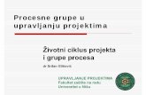 Procesne grupe u upravljanju projektima - · PDF fileProcesne grupe u upravljanju projektima Životni ciklus projekta i grupe procesa UPRAVLJANJE PROJEKTIMA Fakultet zaštite na radu