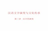 汉语文字演变与文化传承 - hanzi.tcolw.com 汉字的演变20160921.pdf · 漢字的演變包括： 書體的演變和文字結構的演變 兩者交織在一起。 漢字演變不僅与時代有關，也與國家、地