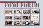 Jahresinhaltsverzeichnis 2013 FO NOFORU M · PDF fileJahresinhaltsverzeichnis 2013. JAHRESINHALT 2013 ... Violine und Klavier DG/Universal S. 16 ... Hindemith und Bach/Siloti