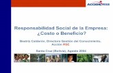 Responsabilidad Social de la Empresa: ¿Costo o Beneficio?deres.org.uy/wp-content/uploads/2004_RSE_costo_o_beneficio... · la responsabilidad social una oportunidad de desarrollo