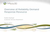 Reliability Demand Response Product Overview -  · PDF fileISO PUBLIC © 2014 CAISO Overview Reliability Demand Response Resource • Wholesale demand response product allowing