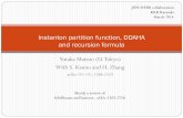 Instanton partition function, DDAHA and recursion · PDF file · 2014-03-10Instanton partition function, DDAHA and recursion formula. JSPS/RFBR collaboration . ... irreducible representation
