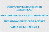 Instituto tecnológico de Minatitlán Alexandra de la cruz ... · PDF filedefiniciÓn la definiciÓn de churchman, ackoff y arnoff: la investigaciÓn de operaciones es la aplicaciÓn,