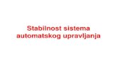 Stabilnost sistema automatskog upravljanja -  · PDF fileStabilnost sistema opisanih matematičkim modelom u prostoru stanja x