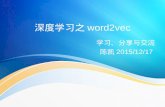 深度学习之word2vec - base.sjtu.edu.cnbase.sjtu.edu.cn/home/data/media/seminar/word2vec.ppt · PPT file · Web view学习、分享与交流 陈凯2015/12/17 目录 基本概念