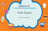 Public Expose - Indofood · PDF filesusu kental manis, krimer, susu UHT, susu steril dalam botol, susu pasteurisasi, minuman lactid acid, ... Presentasi ini dipersiapkan semata-mata