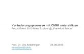 Veränderungsprozesse mit CMMI unterstützen - isaca.de · PDF fileVeränderungsprozesse mit CMMI unterstützen Focus Event 2013 Meet Explore @ „Frankfurt School“ Prof. Dr. Urs