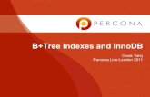 B+Tree Indexes and InnoDB - Percona · PDF file• BTree Indexes and derivates (MyISAM, InnoDB) • Indexes improve search performance • But add extra cost to INSERT/UPDATE/ DELETE