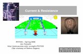 Current & Resistance - Home Page | MSUpumplin/phy232/ppt/chapter17.pdf · PHY232 Current & Resistance 2 Electric current So far we have studied Static Electricity. Now consider the