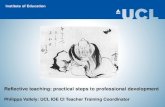 Reflective teaching: practical steps to professional ... · PDF fileReflective teaching: practical steps to professional development Philippa Vallely: UCL IOE CI Teacher Training Coordinator