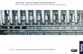 Flyer Stahl- und Edelstahlrohre A4 - · PDF fileKlöpperböden nach DIN 28011 (EN10253) kaltverformt, V-Kante außen, Werkszeugnis nach EN 10204/2.2 bzw. Abnahmeprüfzeugnis EN 10204/3.1,