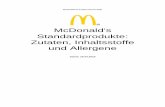 McDonald's Standardprodukte: Zutaten, Inhaltsstoffe und ... · PDF fileSauce Big Mac Wasser, Rapsöl, Branntweinessig, Gurken, Glukose-Fruktose-Sirup, Zucker, modifizierte Maisstärke,