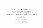 From Epistemology to Curriculum Design: Contrasts in ... · PDF fileCurriculum Design: Contrasts in Approaches to OBL ... – Linking learning in and out of school ... curriculum and