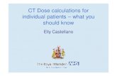 CT Dose calculations for individual patients - what you … Dose calculations for individual... · CT Dose calculations for individual patients – what you should know Elly Castellano.