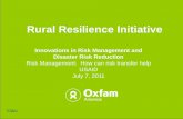 Rural Resilience Initiative - Agrilinks · PDF fileRural Resilience Initiative ... Tigray Marketing & Cooperatives Promotion Agency ... •Insurance should be one component of a holistic