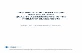 GUIDANCE FOR DEVELOPING AND SELECTING … FOR DEVELOPING AND SELECTING QUALITY ASSESSMENTS IN THE ... Diagnostic assessments or language proficiency assessments are not the ...