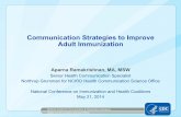Communication Strategies to Improve Adult Immunization · PDF fileCommunication Strategies to Improve Adult Immunization Aparna Ramakrishnan, MA, MSW Senior Health Communication Specialist