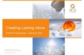 Creating Lasting Value - Sun Pharmaceutical … Formulation 48% India Branded Generics 26% Emerging Markets 13% Western Europe & Other Markets # 8% API & Others 5% India …