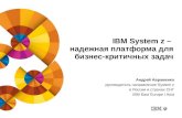 IBM System z – надежная платформа для бизнес …iba.by/kcfinder/upload/files/publications/BankIT_Avramenko - IBM... · RHEL SLES ... DS8000 secondary FlashCopy