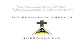 THE PLANETARY ASPECTS -  · PDF fileIn this lesson we will begin to understand the planetary aspects and how they ... In the Zelator grade, ... Golden Dawn system of magic,