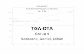 Group 4 DTA-TGA - web.abo.fiweb.abo.fi/.../kursen/%c5A/examination%20ppt/Group%204%20DTA-TGA.pdfDTA‐TGA one instrument –two functions DTA • Temperature difference • Thermocouple
