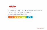 CompTIA A+ Certification Exam Objectives · PDF fileCompTIA A+ Certification Exam Objectives Version 1.0 (Exam Number: 220-901) 1.0 Hardware Compare and contrast various PC connection