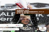 SURREY CCC YOUTH ASSESSMENTS 2012 U-11 to U-19 · PDF fileSURREY CCC YOUTH ASSESSMENTS 2012 ... Assessments for selection into girls CAG ... Cheques should be made payable to Surrey
