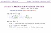 Chapter 7. Mechanical Properties of Solids - · PDF file · 2013-11-21Materials Science & Engineering Chapter 7. Mechanical Properties of Solids Tensile Properties 대부분의금속: