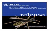 OWASP Top 10 - 2010 FR · PDF fileinfrastructures" cri@ques" tant ﬁnancières," que" médicales," ... ou@ls,"etorganismes,"y"compris"le"MITRE,"PCIDSS,"DISA,"FTC"