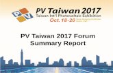 PV Taiwan 2017 Forum Summary · Institute of Nuclear Energy Research(INER), SSA, TaiCrystal International Technology Co., Ltd Executive Summit • Theme: The Future of PV Industry