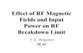 Effect of RF Magnetic Fields and Input Power on RF ... electric field distribution, max. field in the coupler cell 140 MV/m, power 48 MW Surface magnetic field distribution, field