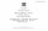 INDIAN RA · PDF file · 2010-09-21INDIAN RAILWAYS PERMANENT WAY MANUAL ... While revising the Manual, the provisions in the Indian Railway General Rules 1976, ... (P Way) Duties