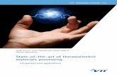 State-of-the-art of thermoelectric materials · PDF fileThermoelectric effects can be used to generate electricity, to ... for the thermoelectric materials are that they conduct electricity