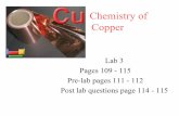 Chemistry of Copper - Texas Christian Universitygeo 3.pdfChemistry of Copper Lab 3 Pages 109 - 115 Pre-lab pages 111 - 112 Post lab questions page 114 - 115 Introduction • Copper