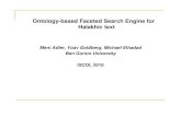 Ontology-based Faceted Search Engine for Halakhic textnachum/iscol/session1-adler.pdf · Ontology-based Faceted Search Engine for Halakhic text Meni Adler, ... Faceted Search ...