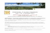 FESTIVAL IT.A.CA’ PADOVA - · PDF fileRelazione introduttiva a cura del prof. Antonio Scipioni, Comitato Ordinatore del Master in Design dell’offerta turistica Turismo responsabile